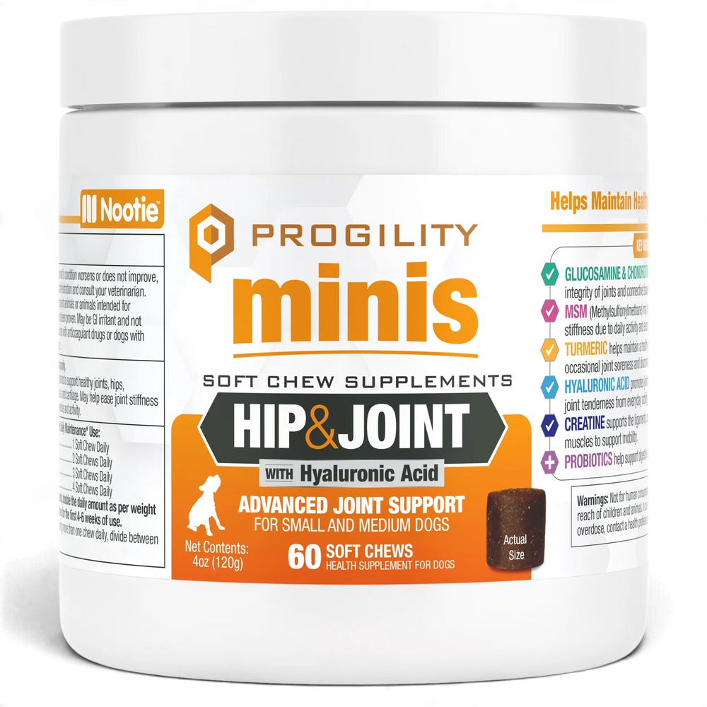 Progility Minis Hip & Joint — Advanced Joint Support for Small & Medium Dogs | 60 Soft Chews